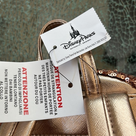 Disney Parks Loungefly  Rose Gold Sequin Mini Backpack NWT main image 9